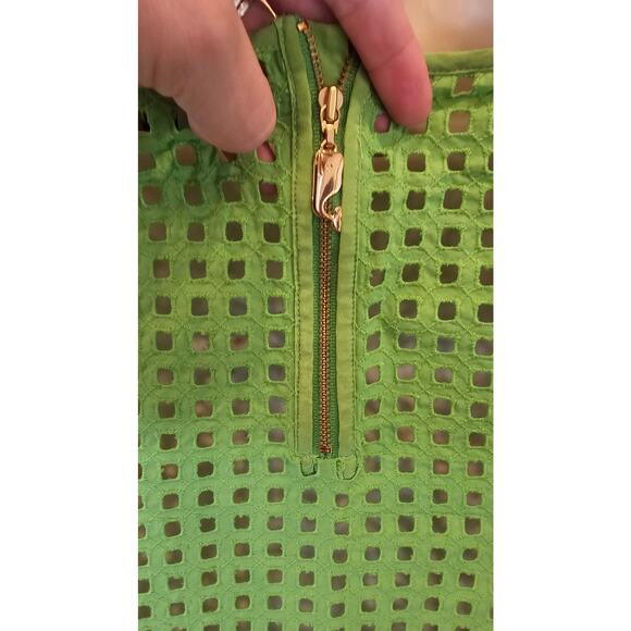 Vineyard Vines sz 14 lime green see through net layering top whale zipper NWOT - Picture 5 of 8